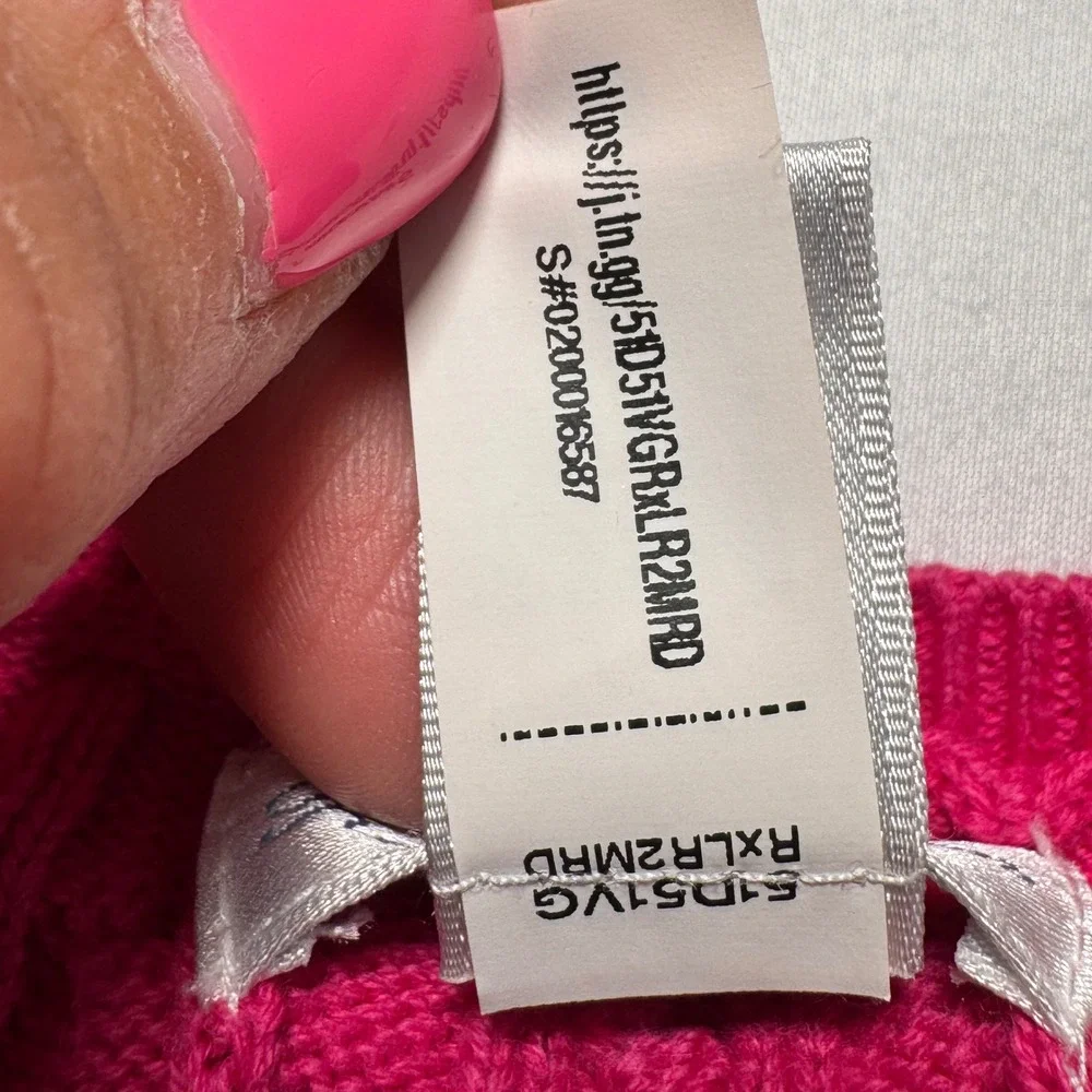 Ralph Lauren Cardigan Sweater Cable Knit Classic Pink Preppy Size 3M Baby